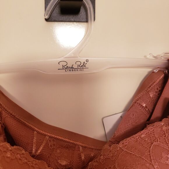 Rene Rofe Women’s Extreme Push-Up Lace Lingerie Bikini Set Brown Sz 36C NWT - Picture 5 of 11